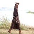 冬季 花苞裙 微胖显瘦冬裙棕色羊毛半身裙长款 半身裙女2025新款