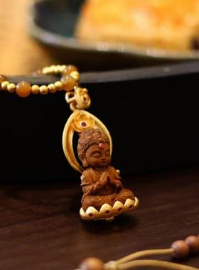 项链天然印度老山檀香长珠链