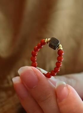 戒指天然南红沉香本命年指环