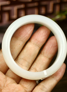 （不议价）润玉缘和田玉白玉手镯女款玉镯腕间美玉悬75g55mm