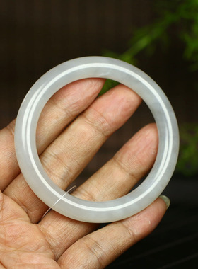 古晨和田玉冰烟紫手镯玉镯