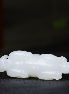 （古晨珠宝）新疆和田玉羊脂白玉貔貅把件手玩瑞兽送福61g