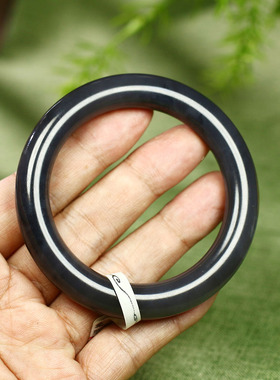 （不议价）润玉缘和田玉烟紫圆条手镯女款玉镯腕间美玉悬64g56mm