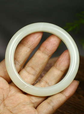 （不议价）润玉缘和田玉冰晴水手镯女款玉镯腕间美玉悬63g60mm