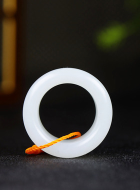 （古晨珠宝）新疆和田玉白玉扳指男款戒指指环28g22mm