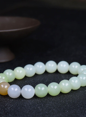 （古晨珠宝）和田玉多宝圆珠手串手链诸事如意27g9+mm