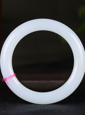 （古晨珠宝）新疆和田玉羊脂白玉手镯玉镯子腕间优雅61g