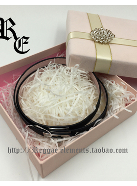 小众真皮手作风黑色包边项圈