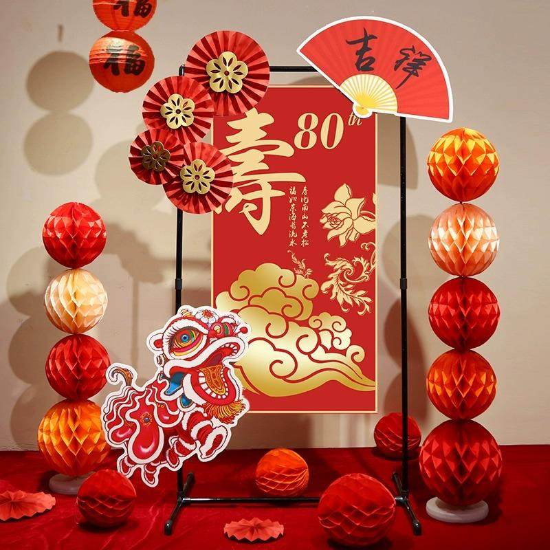 寿宴场景布置老人80大寿70祝寿60岁生日会场kt板背景墙装饰迎宾牌,淘宝优惠券,粉丝福利购,淘宝优惠卷