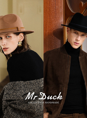 mrduck进口澳洲100%羊毛毡帽男女