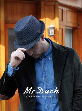 mrduck手工制羊毛混纺大头礼帽