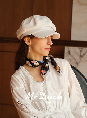 mrduck设计师款灯芯绒报童帽