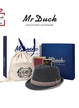 mrduck强缩绒羊毛礼帽礼盒装送礼