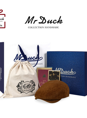 mrduck进口羊反绒鸭舌帽礼盒装