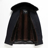 Middle-aged and elderly men's coat dad's velvet thickened winter coat lining with removable fur collar