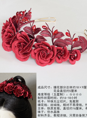 免裁剪非遗缠花发冠桂冠材料包