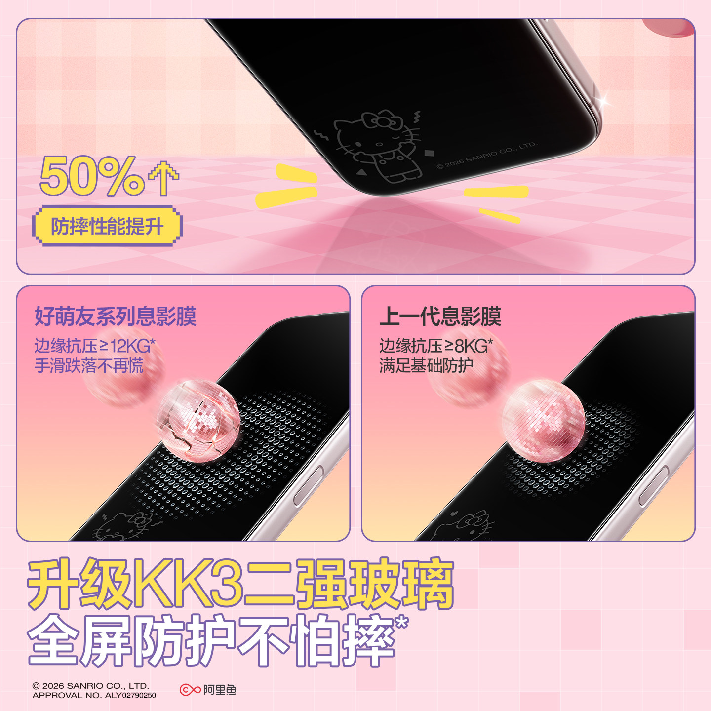 【金币补贴】闪魔三丽鸥息影膜苹果钢化膜