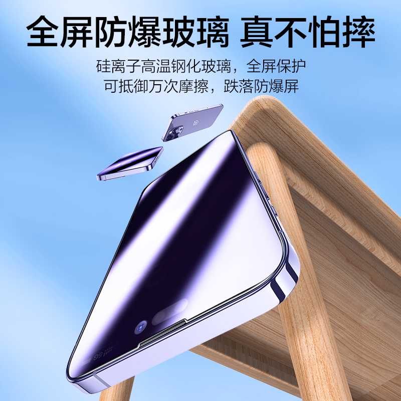 闪魔适用苹果14防窥膜iPhone14pro钢化膜防蓝光14promax手机全屏保护14plus防偷窥IP贴防窥屏挡抗指纹防爆 - 图2