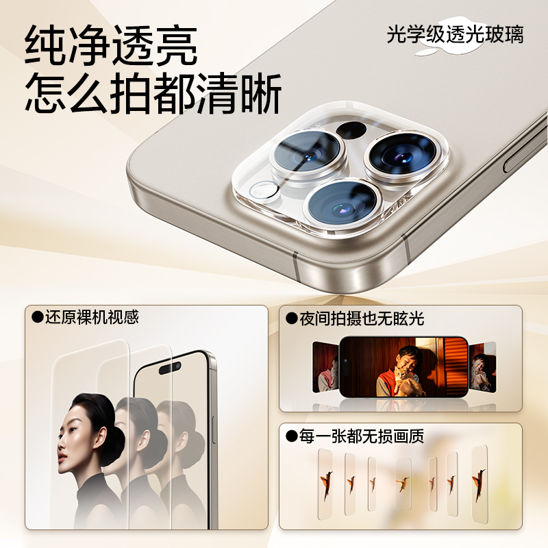 闪魔适用苹果15Pro镜头膜iPhone13Pro手机14Promax后摄像头钢化保护13/12镜头plus十三11全包膜ip新款pm盖mi