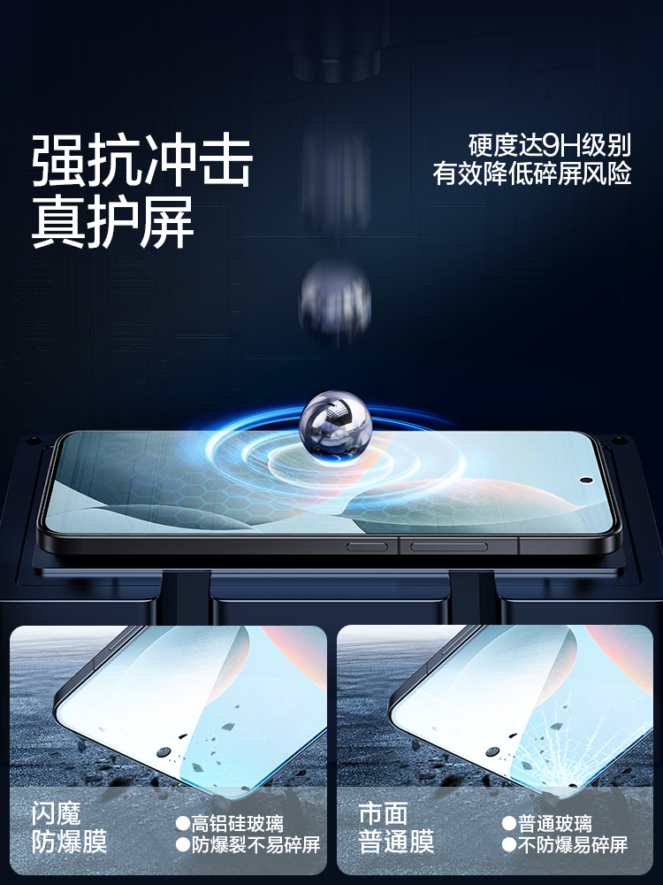 闪魔适用红米k70钢化膜k70Pro手机膜k70e适用redmi k60Pro保护k50至尊适用小米k70高清抗蓝光玻璃贴覆盖防爆-图1