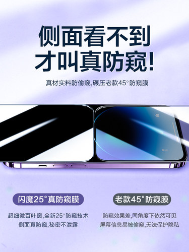闪魔适用16p苹果ip14防偷窥iphone15plus钢化膜ipone13promax全屏iphonr12pormax手机iphine11pm贴膜xr xsmax - 图1