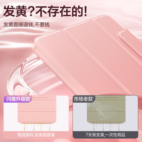 闪魔适用iPadair7保护套2025新款720°旋转6平板壳11代苹果电脑pro磁吸10.9拆分mini7带笔槽10.2寸防弯摔5 - 图2