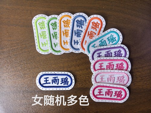 名字贴刺绣带缝孔可选颜色幼儿园姓名贴可缝布贴中小学生衣服标签 - 图1