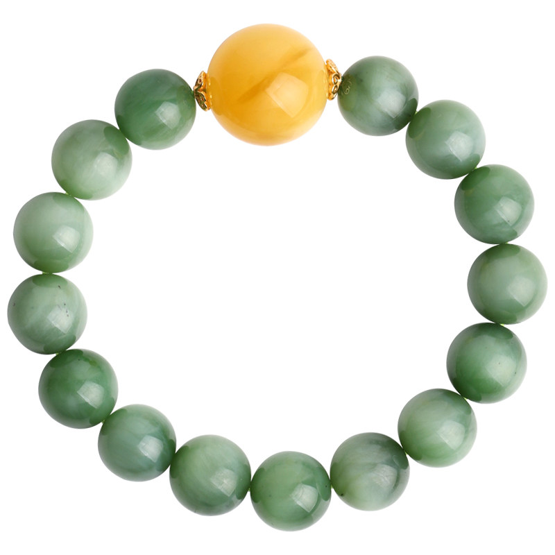 心斋堂收藏天然稀缺老坑碧玉绿手链 心斋堂手链