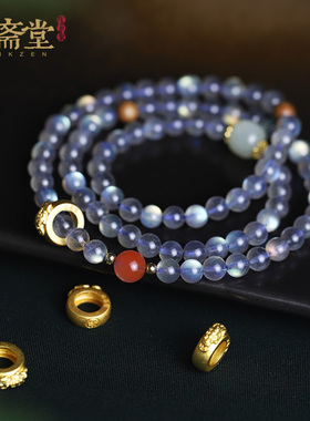 心斋堂女月光石本命佛原创手链