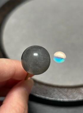 16.5mm弱蓝光黑体灰月光圆珠单珠双面弱蓝光表皮圆润微