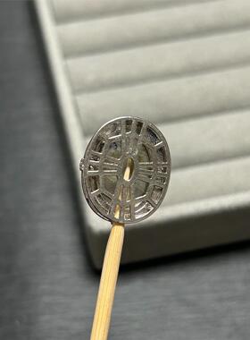 落日黄灰月光配饰光感强光面大带共生矿侧边有一处刮痕瑕疵