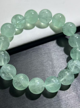 薄荷绿萤石手串绿萤石手链蓝绿萤石羽毛萤石女款手串DIY珠宝单圈