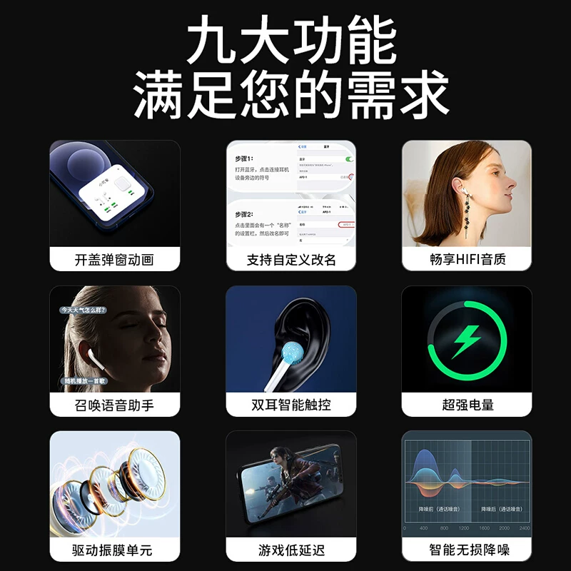 Apple, huawei, xiaomi, oppo, honor, vivo, наушники, совместимый мобильный телефон, bluetooth, iphone, 12