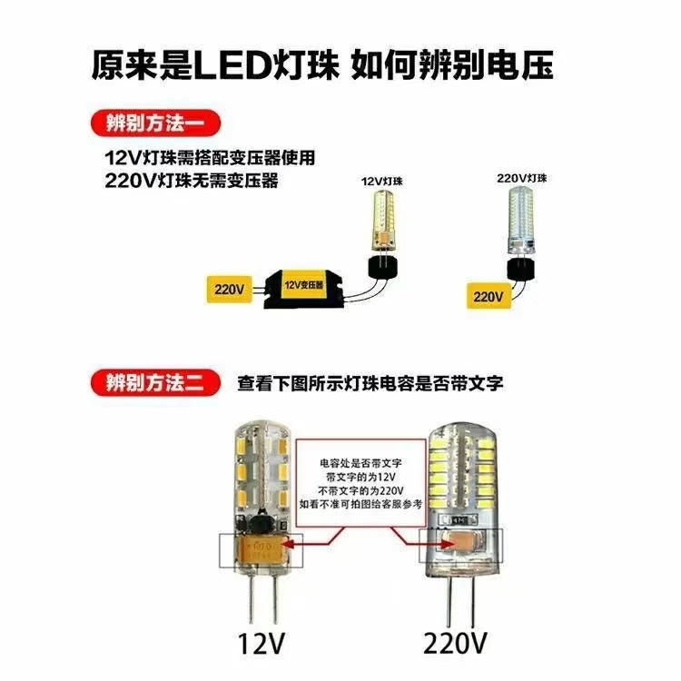 LED插泡220V3W4W5W7W吊灯G4灯泡灯珠玉米灯镜前壁灯吊灯超亮光源 - 图1