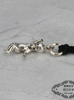 骷髅项链纯银吊坠网红同款