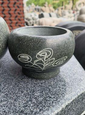 蒜臼子天然石头青石捣蒜器石臼家用捣药罐研磨器蒜石臼子剥蒜器