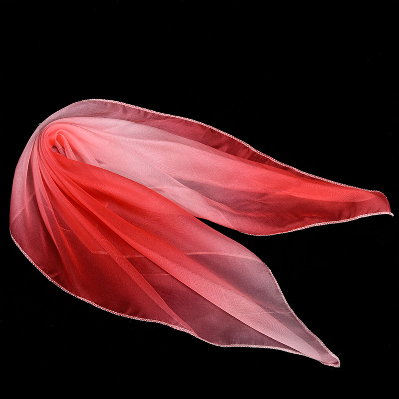 胶州秧歌丝巾花鼓灯手帕雪纺渐变色古典舞跳舞道具小方巾纱巾手绢 - 图2