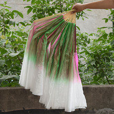 Танцевальный инвентарь 原版咏荷舞蹈扇子跳舞扇古典舞扇双面双色成人儿童仿真丝舞蹈扇