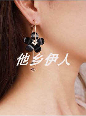 美国代购波西米亚亚克力花朵耳环