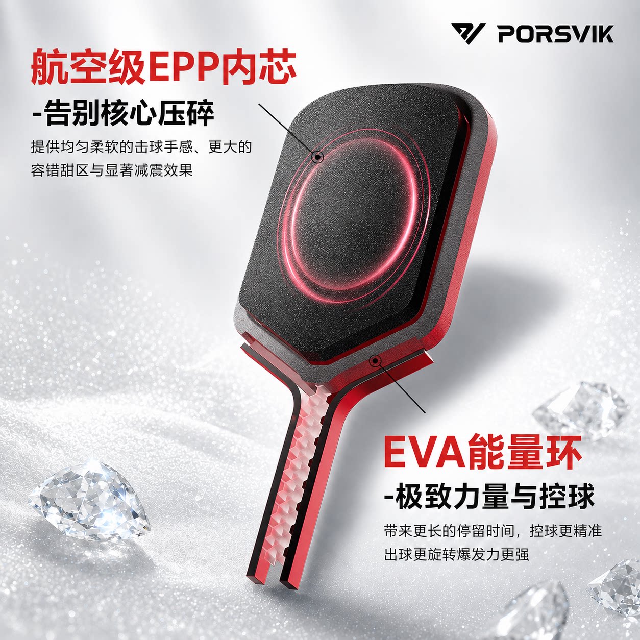 PORSVIK伯斯威匹克球拍板碳纤维宙斯专业比赛pickleball皮克球拍 威匹实拍商品图