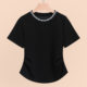 2026 ລະດູຮ້ອນໃຫມ່ commuting ແບບ versatile tops ການອອກແບບ slim beaded ຄໍຮອບ elastic ເສື້ອທີເຊີດແຂນສັ້ນສໍາລັບແມ່ຍິງ