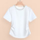 2026 ລະດູຮ້ອນໃຫມ່ commuting ແບບ versatile tops ການອອກແບບ slim beaded ຄໍຮອບ elastic ເສື້ອທີເຊີດແຂນສັ້ນສໍາລັບແມ່ຍິງ
