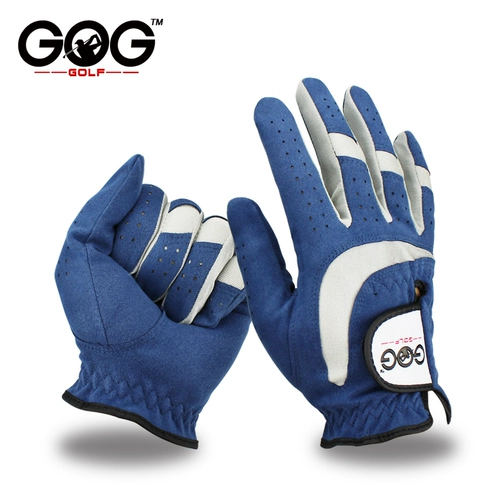 Подлинная гольф -перчатка Gog Golf Men's Super Fibrous Left и правая рука. Gloves ношение, ношение, дышащая синяя доставка.