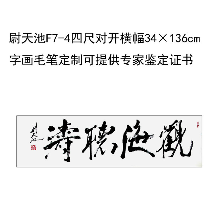 临摹手写尉天池书法题字34×136cm名人名家字画收藏毛笔定制可选 - 图1