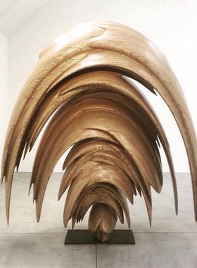 实木木制异形竖向摆件定制