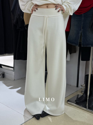 2025秋冬LIMO新款韩版加厚版加绒直筒显瘦卫裤休闲裤微喇叭长裤女 - 图3