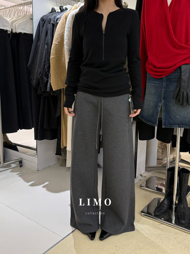 2025秋冬LIMO新款韩版加厚版加绒直筒显瘦卫裤休闲裤微喇叭长裤女 - 图1