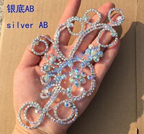 AB Colorful Water Drill DIY head decoration head floral material dress Chest Dress Dance Suit Trim Hand Sewn Diamond Finished Gold