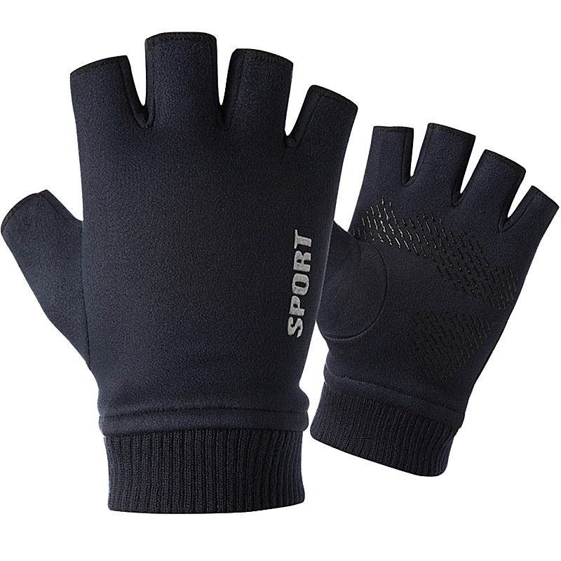 秋冬季麂皮绒半指手套男士保暖学生写字骑行开车钓鱼漏二指手套女,淘宝优惠券,粉丝福利购,淘宝优惠卷