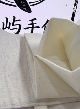 手作土布风琴卡包紫色飞鸟印花带手绳